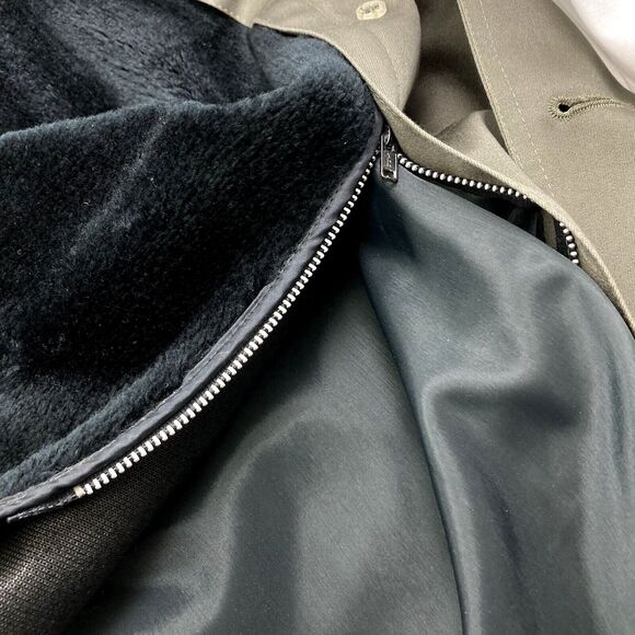 Towne London Fog OverCoat Trench Lined Double Breast Khaki Green 38 40 S - Picture 14 of 14